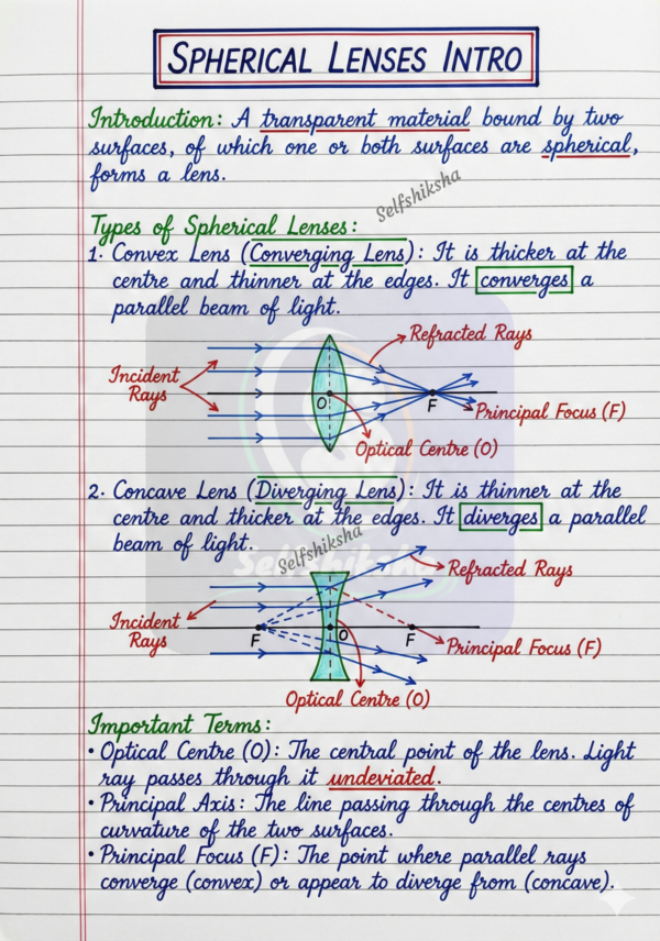 Class 10th Physics Notes | NCERT Based | Bihar Board & CBSE | PDF + Handwritten Style