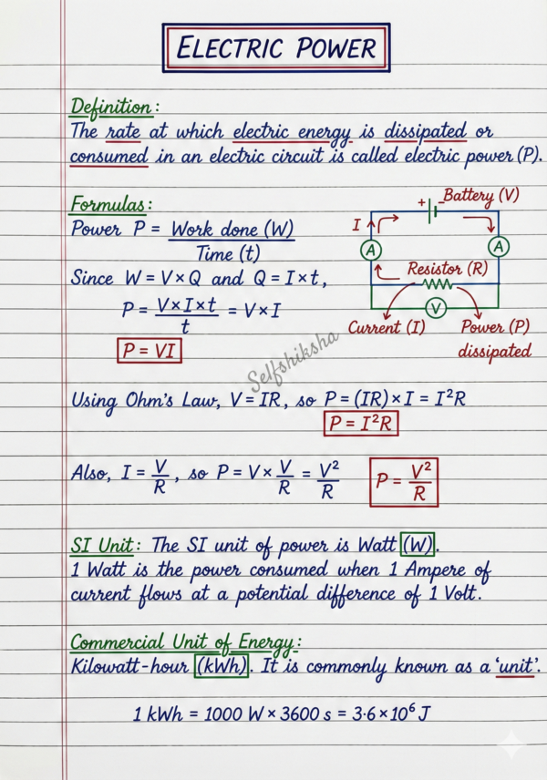 Class 10th Physics Notes | NCERT Based | Bihar Board & CBSE | PDF + Handwritten Style