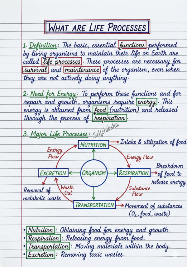 Class 10 Biology Notes PDF (CBSE) | Chapterwise Handwritten Notes