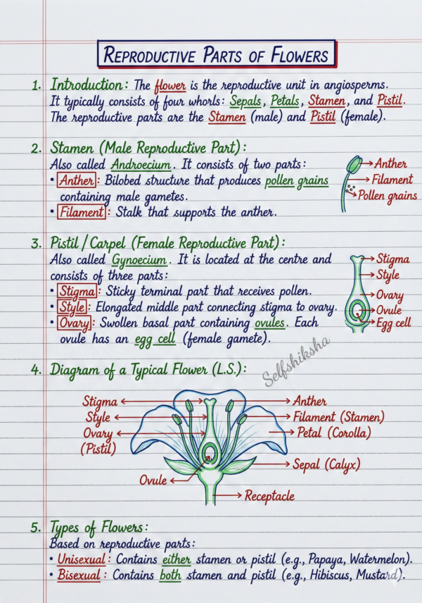 Class 10 Biology Notes PDF (CBSE) | Chapterwise Handwritten Notes