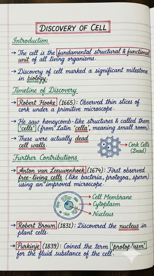 Class 9th Biology Handwritten Notes (CBSE & ICSE)