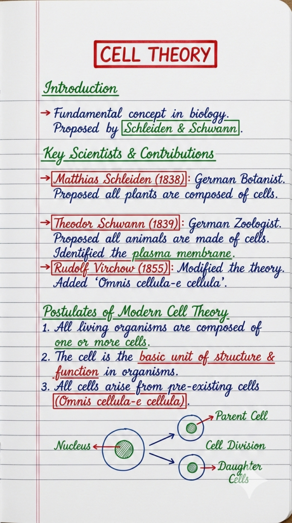 Class 9th Biology Handwritten Notes (CBSE & ICSE)