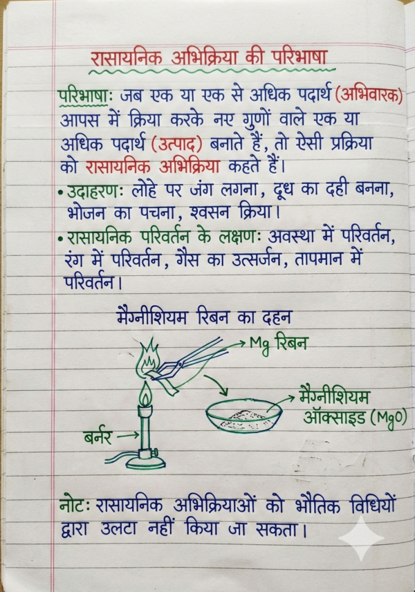 Class 10 Chemistry Notes Hindi Medium | Bihar Board (BSEB) | PDF Notes Chapterwise