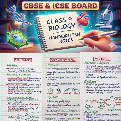 Class 9th Biology Handwritten Notes (CBSE & ICSE)