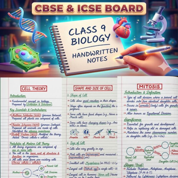 Class 9th Biology Handwritten Notes (CBSE & ICSE)