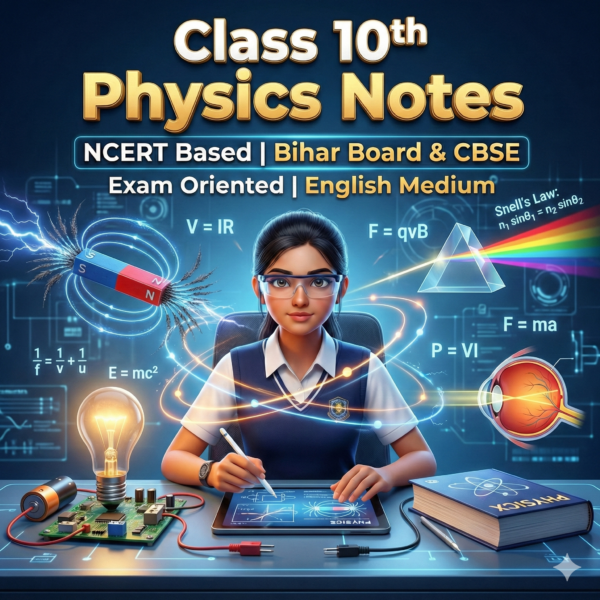 Class 10th Physics Notes | NCERT Based | Bihar Board & CBSE | PDF + Handwritten Style
