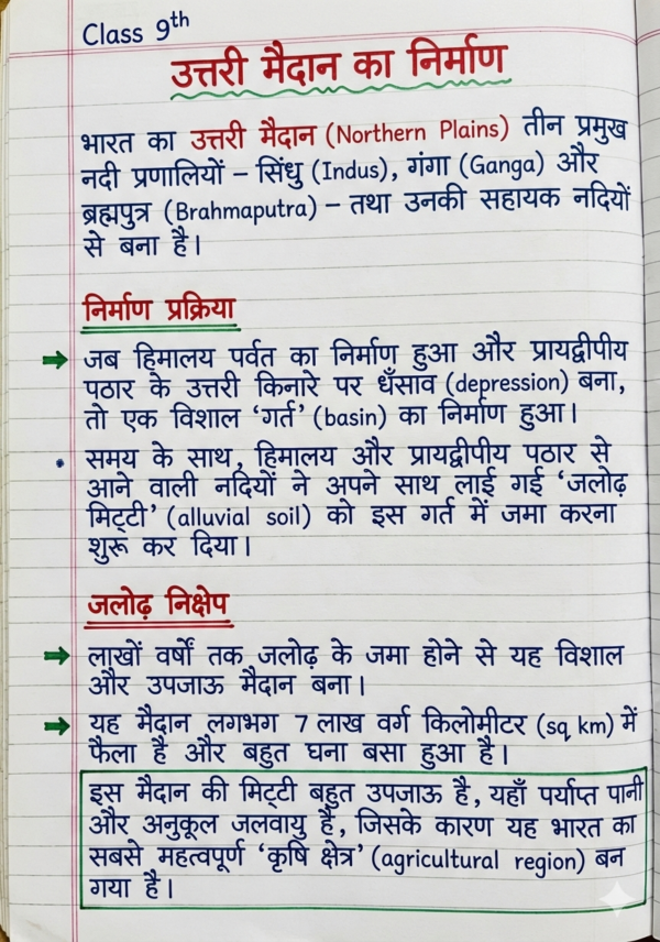 Class 9th Geography Handwritten Notes (BSEB Hindi Medium) – NCERT Based Detailed Handwritten Notes PDF | Bihar