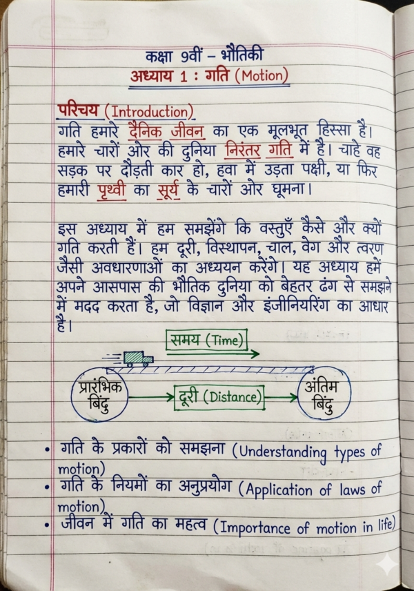 Class 9th Physics Handwritten Notes (BSEB Hindi Medium) – NCERT Based Detailed Notes PDF | Bihar Board