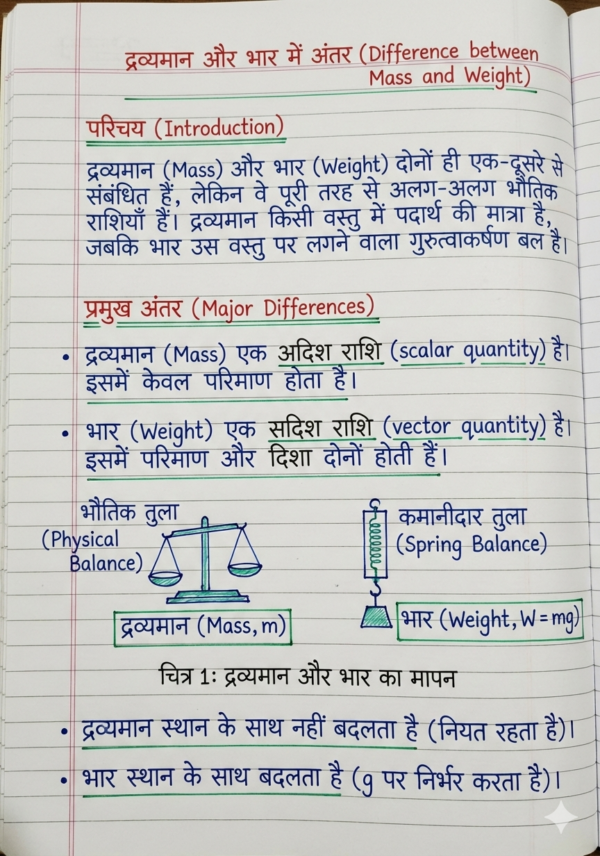 Class 9th Physics Handwritten Notes (BSEB Hindi Medium) – NCERT Based Detailed Notes PDF | Bihar Board