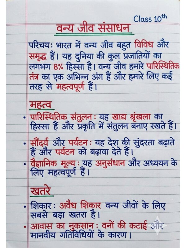 Class 10th Geography (भूगोल) Handwritten Notes PDF | NCERT Based | BSEB Hindi Medium | Chapterwise Complete Notes | Exam Ready Study Material